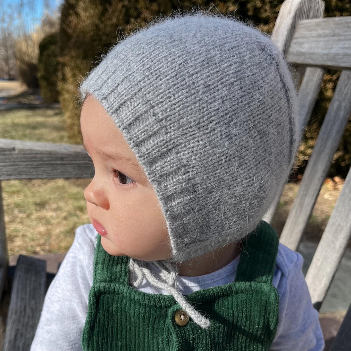 Mink Alpaca Knit Baby Bonnet: Handmade Winter Hat