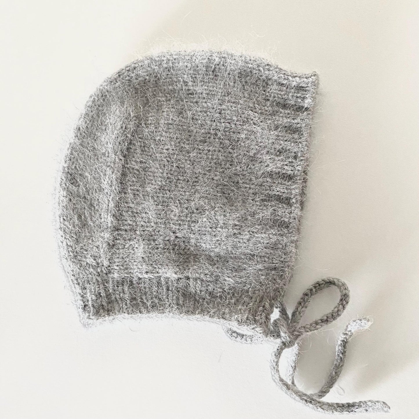 Mink Alpaca Knit Baby Bonnet: Handmade Winter Hat