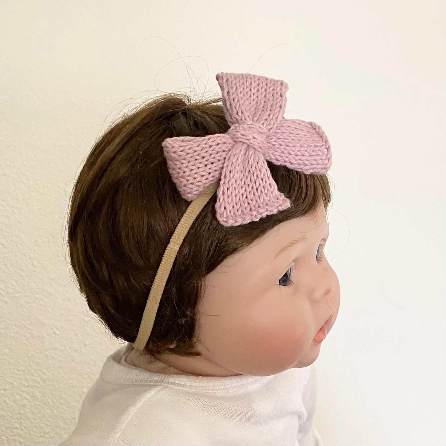 Knitted Baby Bow Headband: Soft Cotton Head Accessory