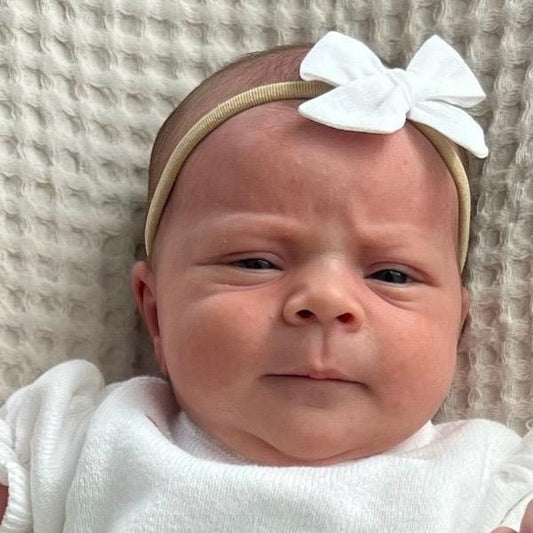 Linen Baby Bow Headband or Hair Clip - Made in USA