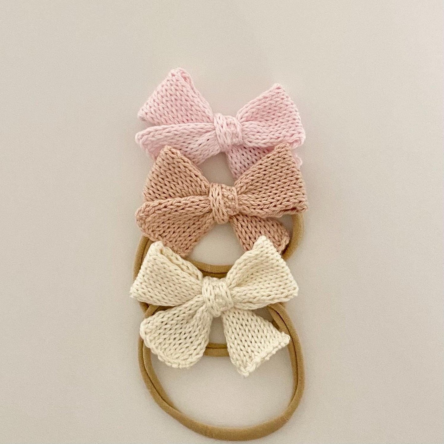 Knitted Baby Bow Headband: Soft Cotton Head Accessory