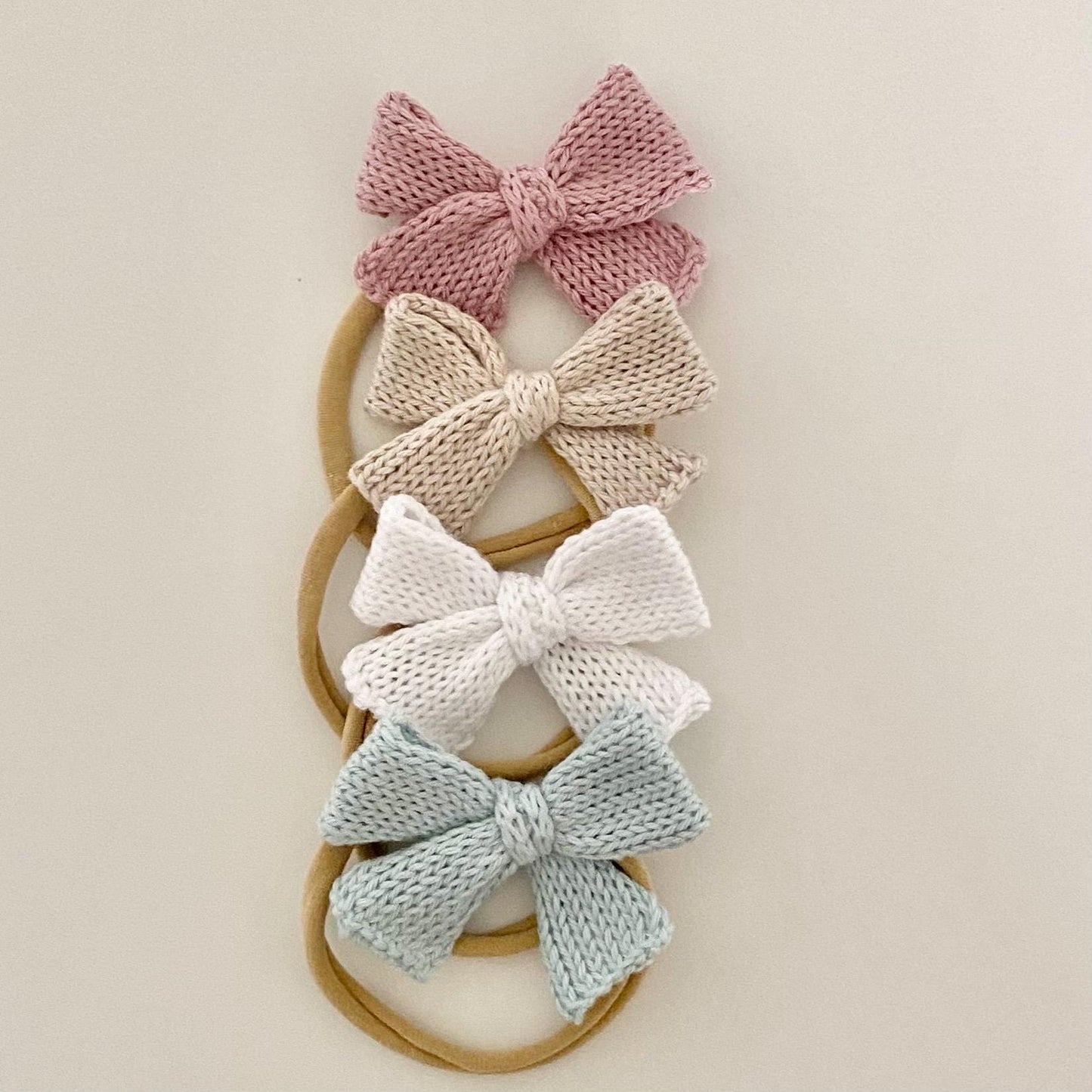 Knitted Baby Bow Headband: Soft Cotton Head Accessory