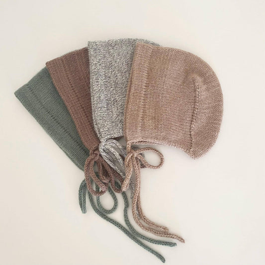 Cashmere Knit Baby Bonnet: Soft, Cozy, Handmade in USA (0-3 Months)