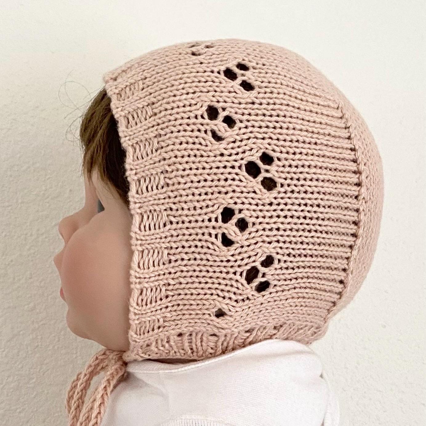 Hand Knit Cotton Baby Bonnet: Breathable Seam-Free Toddler Hat