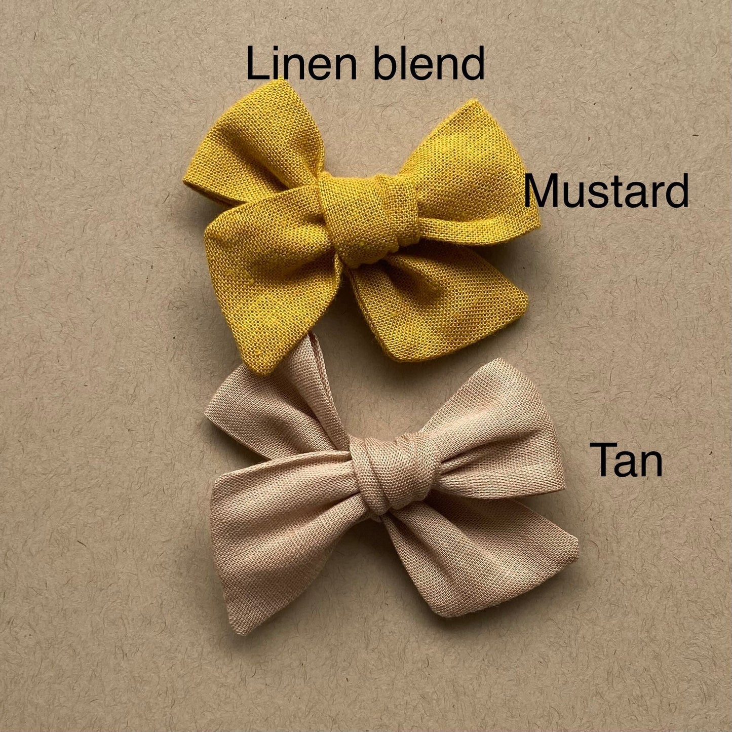 Linen Baby Bow Headband or Hair Clip - Made in USA