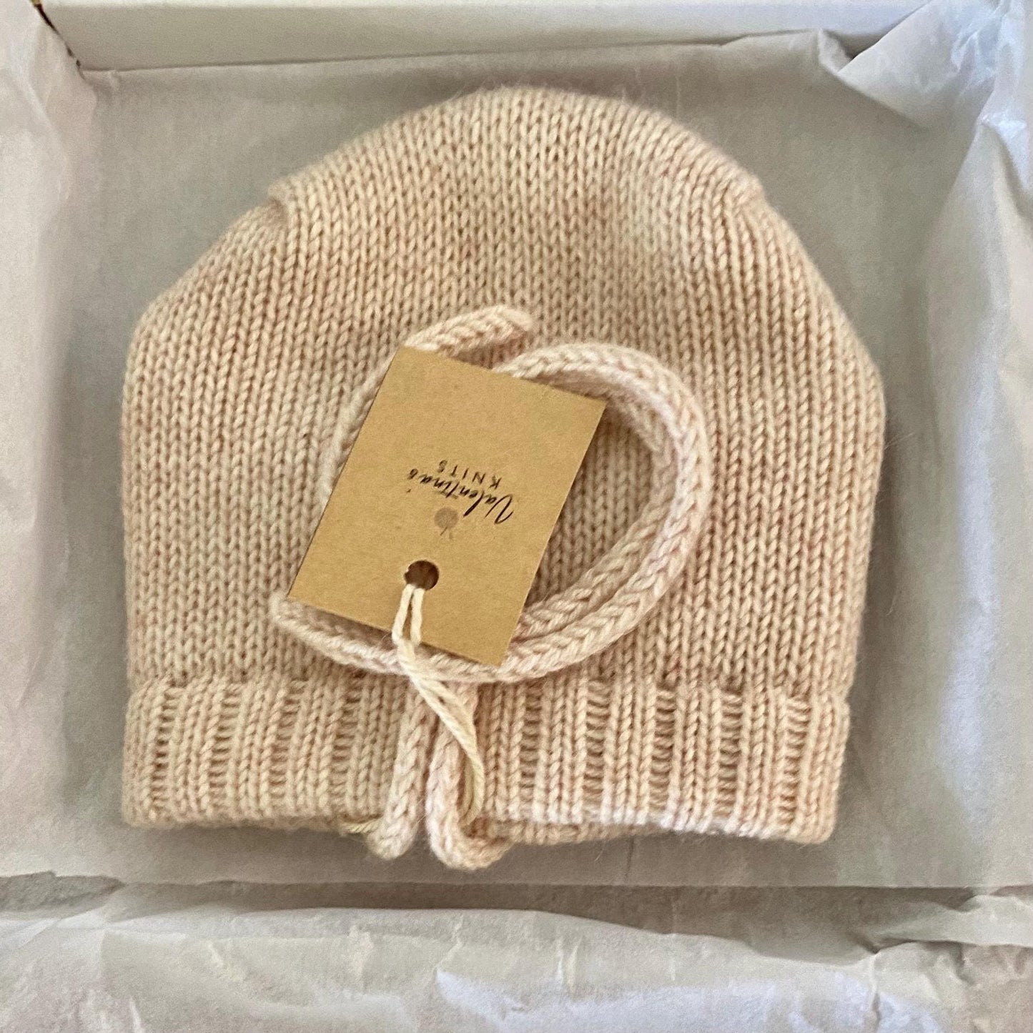 Cashmere Knit Baby Bonnet: Soft, Warm, Handmade in USA