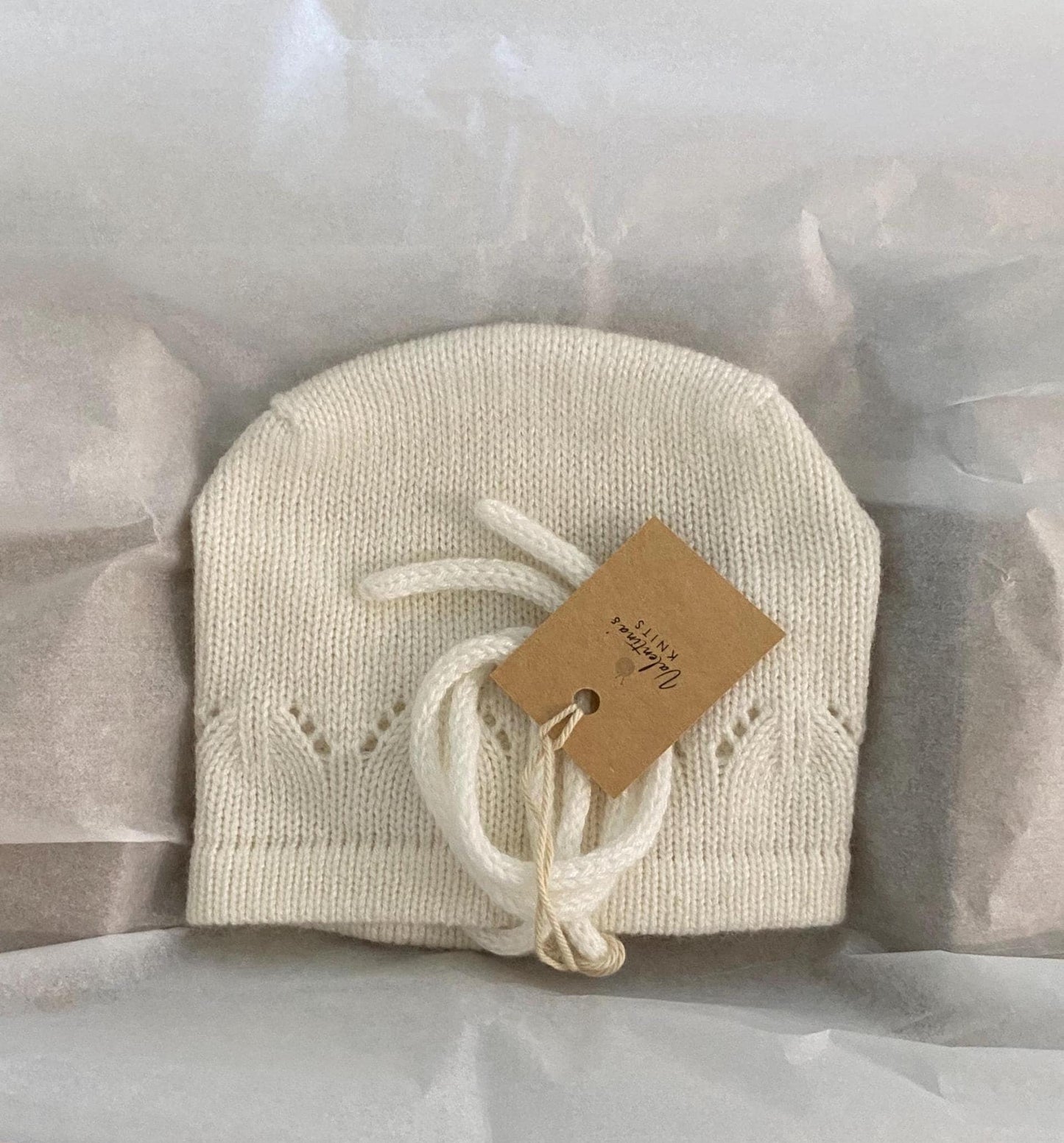 Cashmere Knit Baby Bonnet: Soft, Warm, Handmade in USA