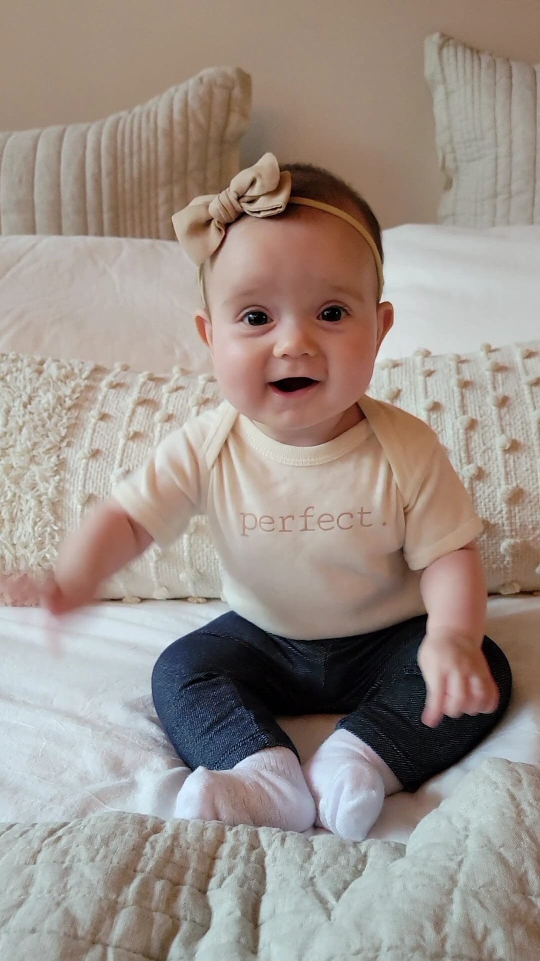 Linen Baby Bow Headband or Hair Clip - Made in USA