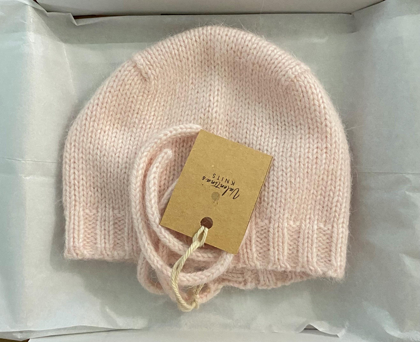 Mink Alpaca Knit Baby Bonnet: Handmade Winter Hat