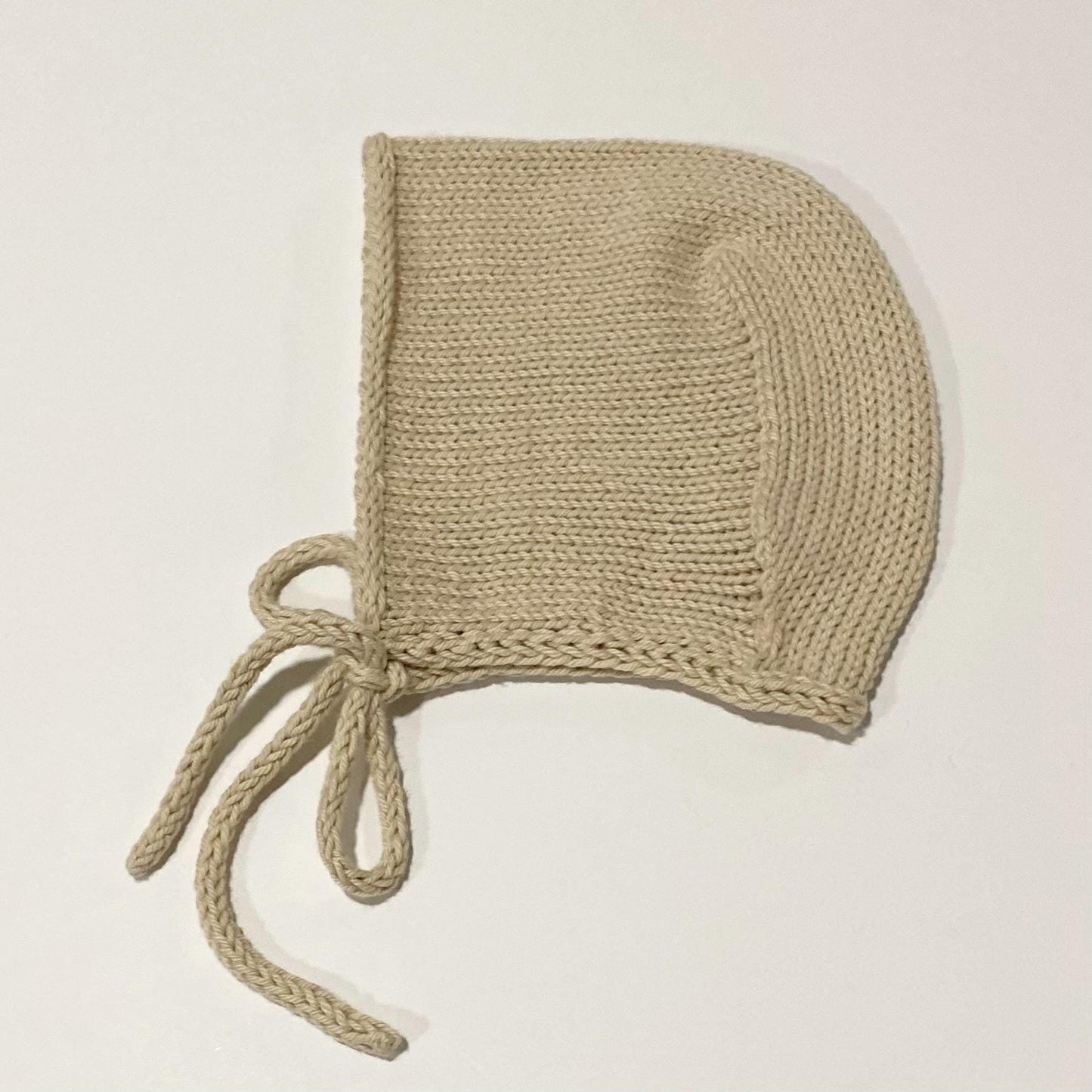 Hand Knit Cotton Baby Bonnet: Soft & Cozy - Made in USA