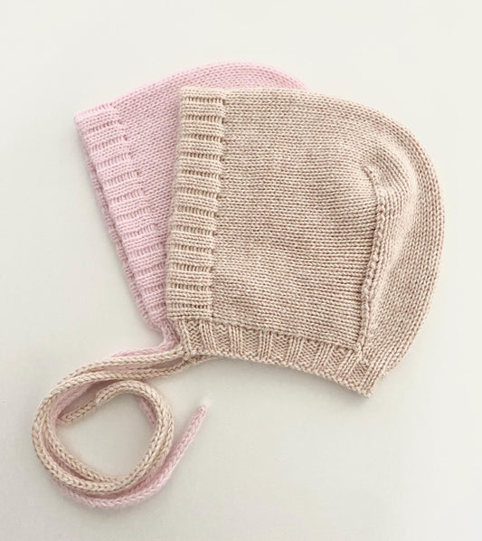 Cashmere Knit Baby Bonnet: Soft, Warm, Handmade in USA