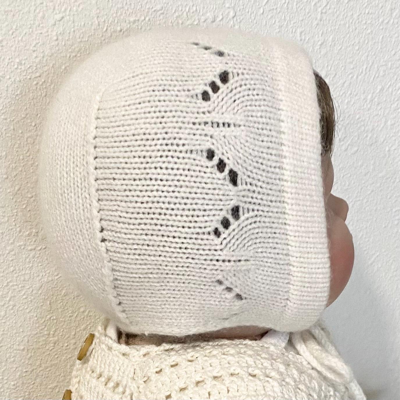 Cashmere Knit Baby Bonnet: Soft & Warm, Handmade in USA